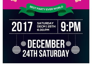 歡樂圣誕節平安夜派對促銷活動 高清PSD素材與模板分享